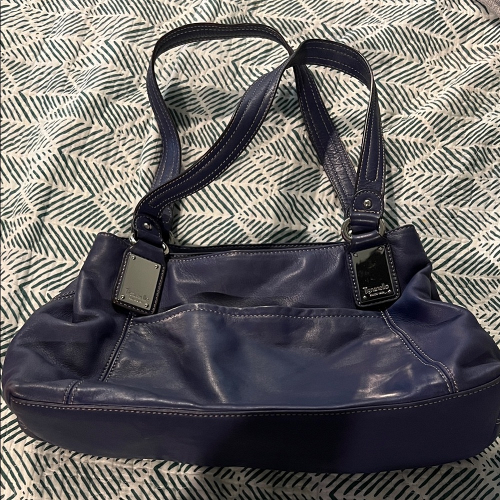 Tignanello Blue-purple Leather Tote